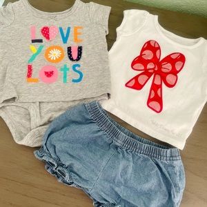 Minnie Mouse and Love Shirts/Shorts 3m